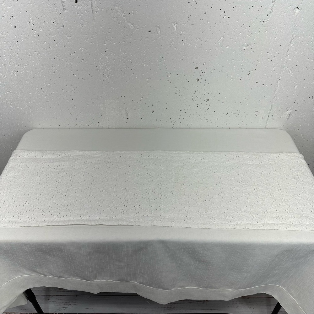 Unbranded White Eyelet Table Runner 13 x 66”